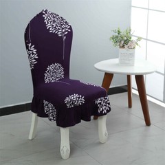 Chair Cover Ruffle Edge Home Spandex Dining Chair Cover Vintage Seat Cover