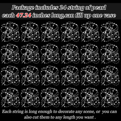 24 Pcs Artificial Pearl String for Floating Candle Faux Pearls Beads String Garl