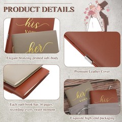 2 Pcs Wedding Vow Books His and Hers Copper Brown, Almond