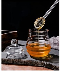 XIZHI 10 OZ Transparent Honey Jar with Dipper and Lid Glass