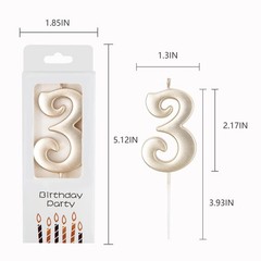 PHD CAKE 10-Count 0-9 Champagne Gold Number Birthday Candles, Number One Birthda