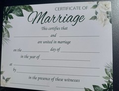 Blank Marriage Certificate – HEAVY GLOSSY PREMIUM CARD STOCK- 8.5” X 11” – NEW