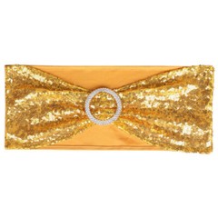 10-100Pcs Stretch Sequin Wedding Chair Bands with Buckle Slider Sashes Bow Decor