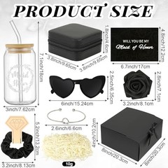 9 Pcs Bridesmaid Proposal Gifts Maid of Honor – 1 count – Maid of Honor Black