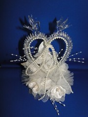 New Elegant Wedding Blown Glass Heart with Love Birds Cake top #20