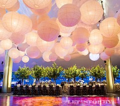5×12″ + 2×10″ + 3×8″ Paper Lantern + 10 white LED Light Wedding Party Supplies