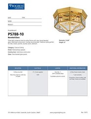 Three-Light Beveled Glass 9-3/4″ Close-to-Ceiling Brass