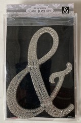 Monogram Cake Jewelry Rhinestone Silver ~ & ~ Cake Topper 3.5″ X 5” New