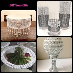Flower Rhinestone Ribbon, 4In X 3Yards 6Rows Rhinestone Mesh Fabric, Bling