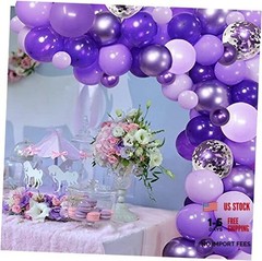 100pcs Garland Arch Kit Assorted 5” 10″ 12” Dark Pastel Purple Shades Balloons