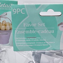 6 Count Favor Set Tins White Bucket Details Accessories Greenbrier – 2 Packages