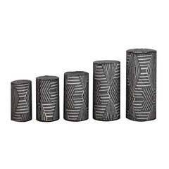 5 BLACK Geometric Sequins Cylinder Display STAND COVERS Set Party Decorations