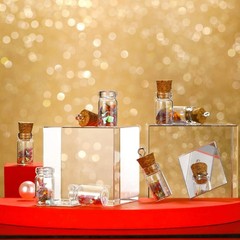 Yungyan 50 Pieces Small Mini Glass Bottles Jars with Cork Stoppers 2ml, Clear