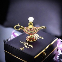CECKQUE Pretty God’s lamp Vintage Perfume Bottles Empty 0.5 Ounces, Gold/Red