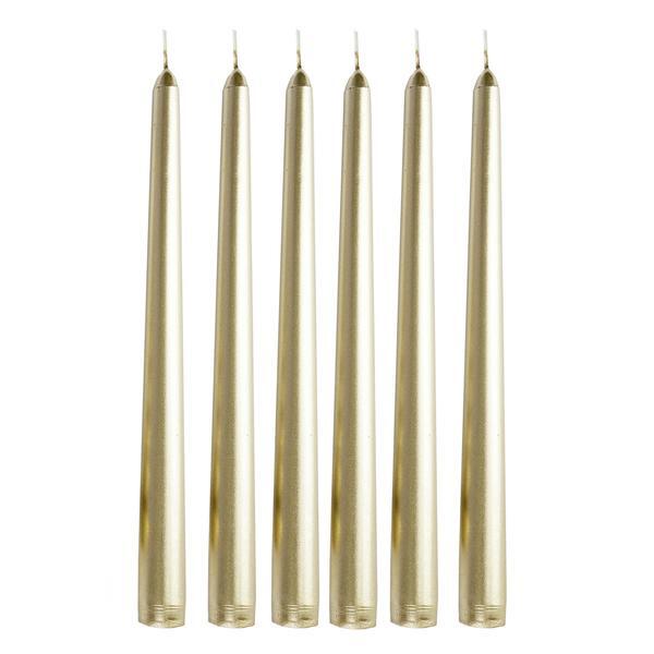 12 Gold Premium 10″ Taper Candles Unscented Dinner Party Wedding Decorations
