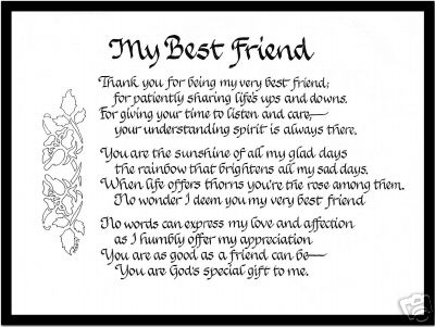MY BEST FRIEND Matted Calligraphy – Nice Wedding Gift