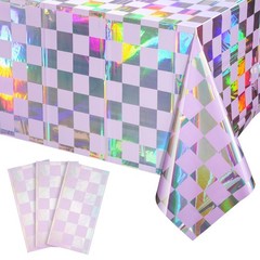 FunnyPars 3Pack Iridescent Checkered 54″ x 108″ (3 Pack), Checker