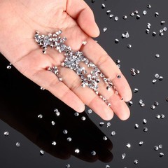 10000 Clear Wedding Table Scatter Confetti Crystals Acrylic 4mm, Silver