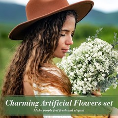 Retrowavy 80 Pcs Babys Breath Artificial Flowers Bulk Babys Breath Flowers Gy…