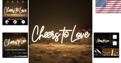 «Cheers to Love LED Neon Sign – Wedding Room Decor»