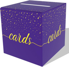 Purple Card Box, Wedding Party Card Storage Box, Used for Birthday, Baby or Brid