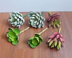 Artificial Mini Desert Plants Set of 6 Mini Snowball Succulents Grass Landscape