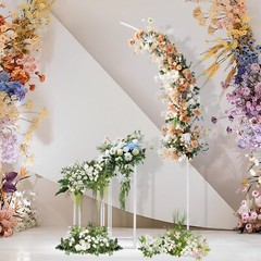 Ballon Arch Stand And 2 Wedding Flower Stands, Arch Backdrop Stand For Parties