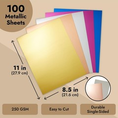 Bright Creations Metallic 8.5 x 11 inches, Blue,Pink,Rose Gold,Silver