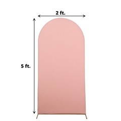 5 ft DUSTY ROSE Matte Fitted Spandex Round Top Arch Backdrop STAND COVER Party