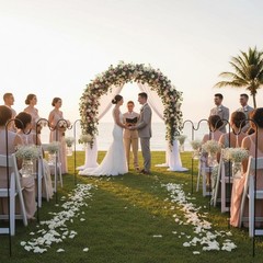 Lounsweer 7.8FT Metal Wedding Arch Trellis for Ceremony, Rustproof Garden Arb…