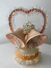 Vintage 60’s 70’s 80s? Chapel Bells Heart Shape Cake Topper