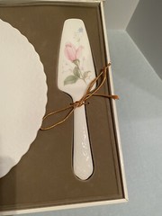 Vtg. Mikasa Cake Plate & Server ‘April Rose’ Bone China Narumi Japan New in Box