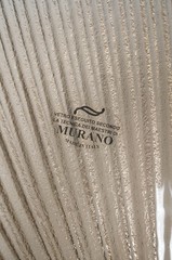 Murano Style Ribbed Taupe Art Glass Folded Shell Bowl 17″ Centerpiece