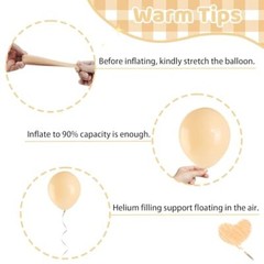 Beige Balloons Set, 60PCS Nude Birthday Balloons, 12Inch Sand White Beige Gold