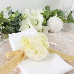 Balsa Circle 24 Ivory Scented Rose Soap Favors Gift Boxes Ribbons 1.5″,