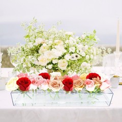 4 Pack Clear Acrylic Flower Vase Centerpiece for Dining 4Pcs,