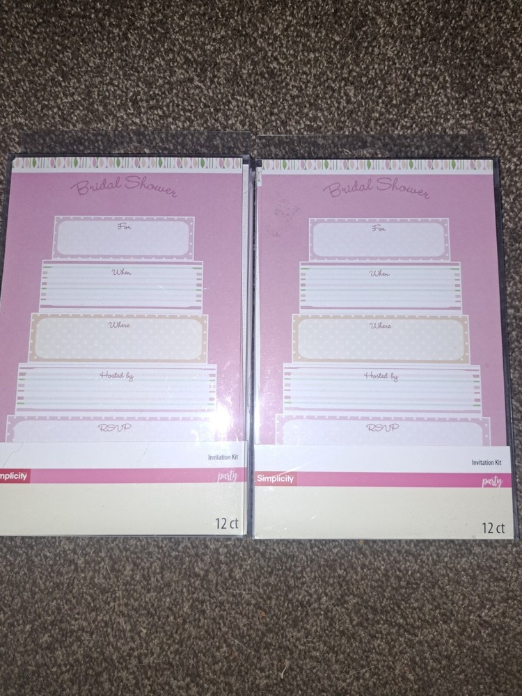 24 Wilton Bridal Shower Cake Invitations & Envelopes* 12-Count Each* Set of 2