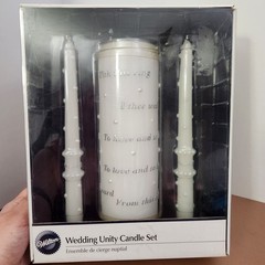 Wilton Wedding Ceremony Unity Candle Set Elegant «With This Ring I Thee Wed»