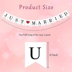 Versatile Just Married Decorations Banner – Perfect for Weddings & Engagements