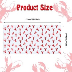 Touman 2 Pieces Crawfish Tablecloth 54 inches x 108 inches, White,red