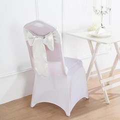 10 White Satin CHAIR SASHES Ties Bows Wedding Ceremony Reception Decorations