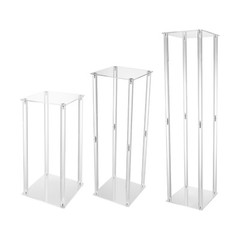 Clear Acrylic Flower Stand 40/60/80cm Tall Column Vase Wedding Decoration