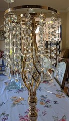 2-Pieces Crystal Wedding tassel Flower Stand Steel Wedding table Centerpieces