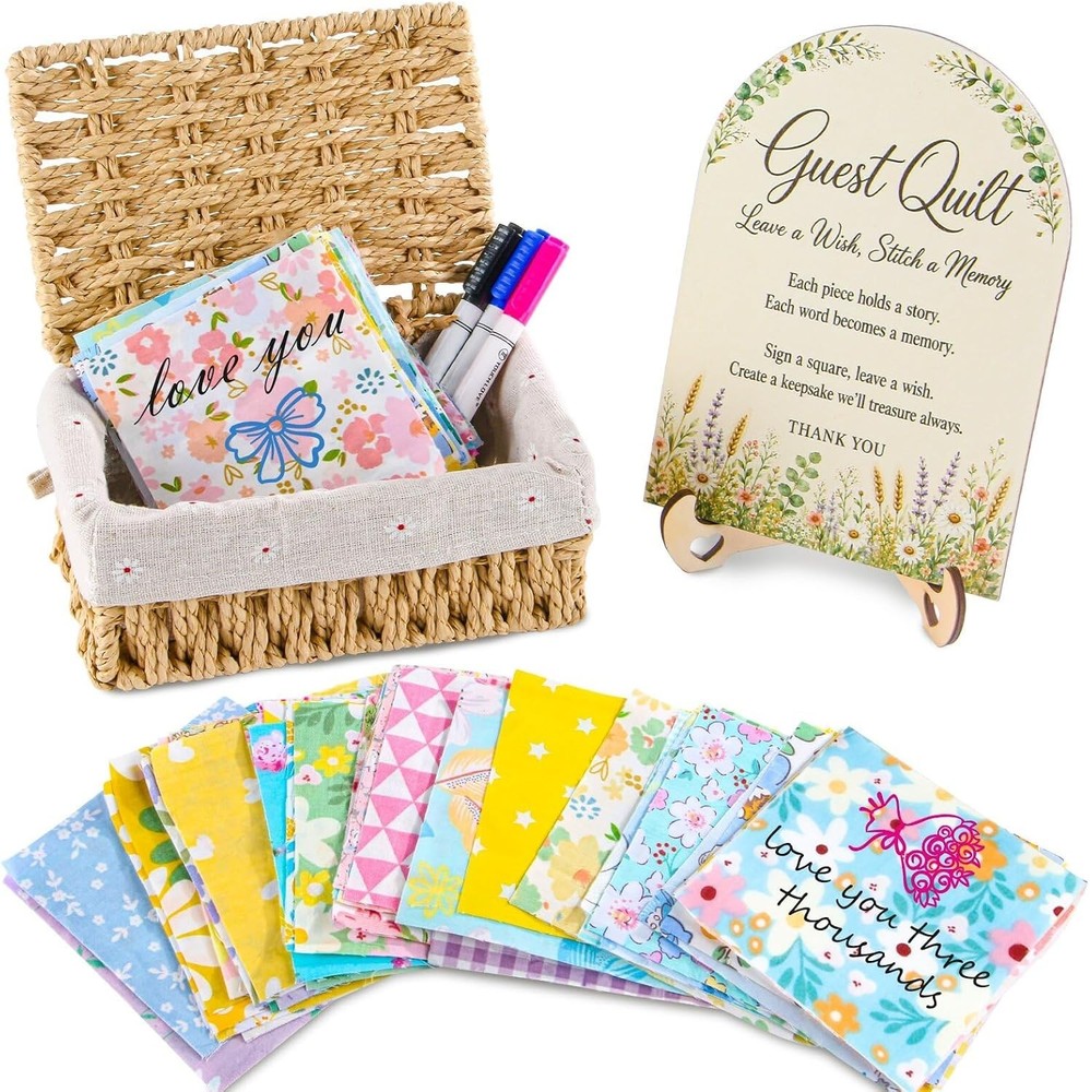 Guest Book Alternative- DIY Quilt 66 pcs Baby Shower, Wedding, Any Occasion NEW