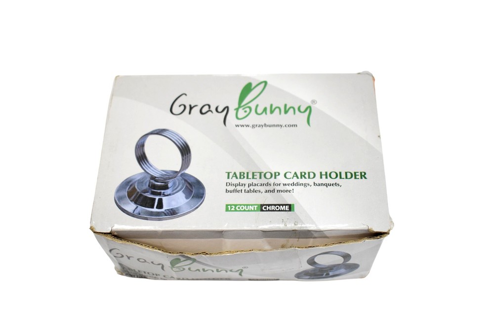 GrayBunny Tabletop Card Holders Set 12 Count Chrome Place Card Stands Wedding