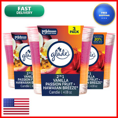 Glade 1-Wick 2In1 Scented Candle Jar Hawaiian Passion Fruit Air Freshener