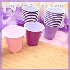 30 Pcs Disposable 2oz Shot Glasses Plastic Cups for Wedding – Light Pink