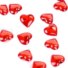 200pcs 3D Red Acrylic Heart, 22 mm Acrylic Hearts, Valentine’s Red-22mm-200pcs