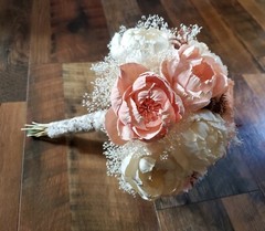 Light Pink White Bridal Bouquet Blush Peony Bridesmaid Sola Wood Wedding Flowers