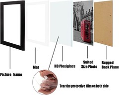 8×8 Picture Frame Set of 6, Display Pictures 5×5 with Mat or 8×8 Without Mat …